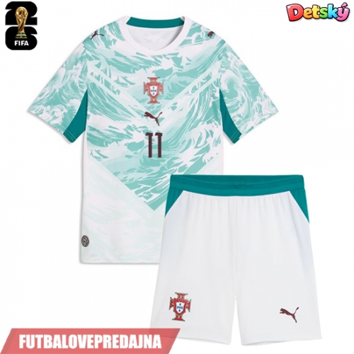 Lacne Dětský Futbalové dres Portugalsko Joao Felix #11 MS 2026 Krátky Rukáv - Preč (+ trenírky)